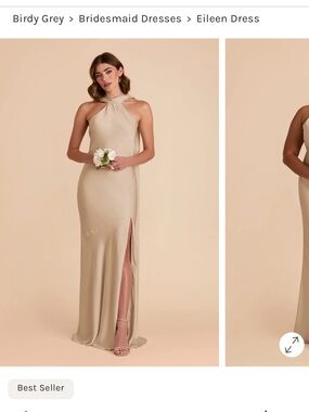 Birdy Grey Eileen Dress Matte Satin Neutral Champagne